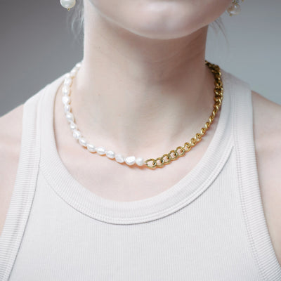 Freshwater Pearl Chain Necklace - Maral Kunst Jewelry