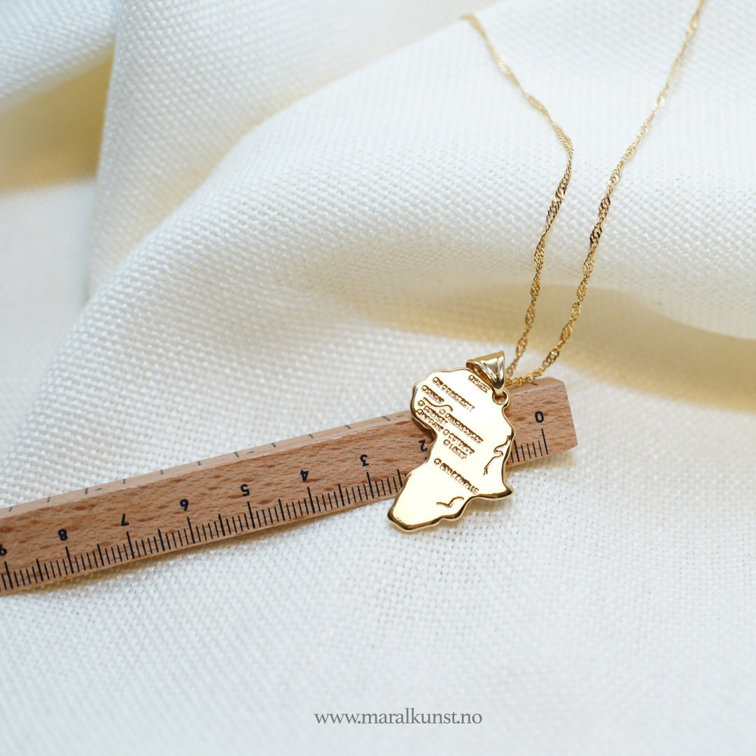 Gold Africa Map Pendant Necklace - Maral Kunst Jewelry