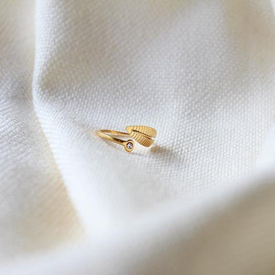 Statement Gold Plated Leaf Ring - Maral Kunst Jewelry