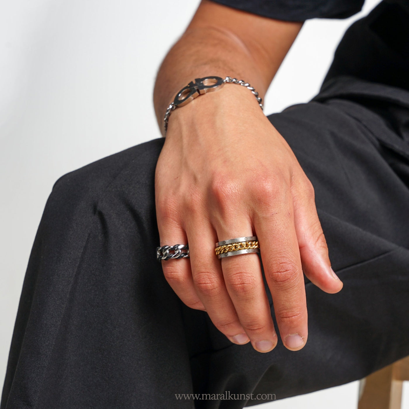 Unisex Chain Link Ring - Maral Kunst Jewelry