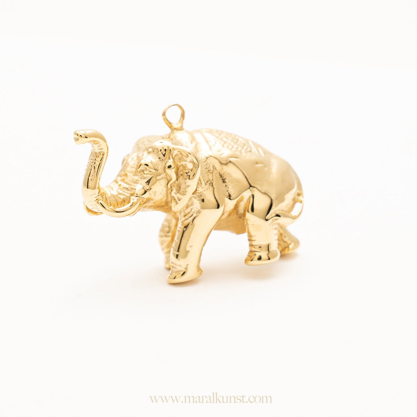 Upturned Trunk Elephant Pendant - Maral Kunst Jewelry