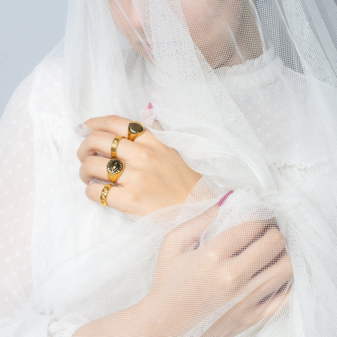 Curb Chain Link Ring - Maral Kunst Jewelry