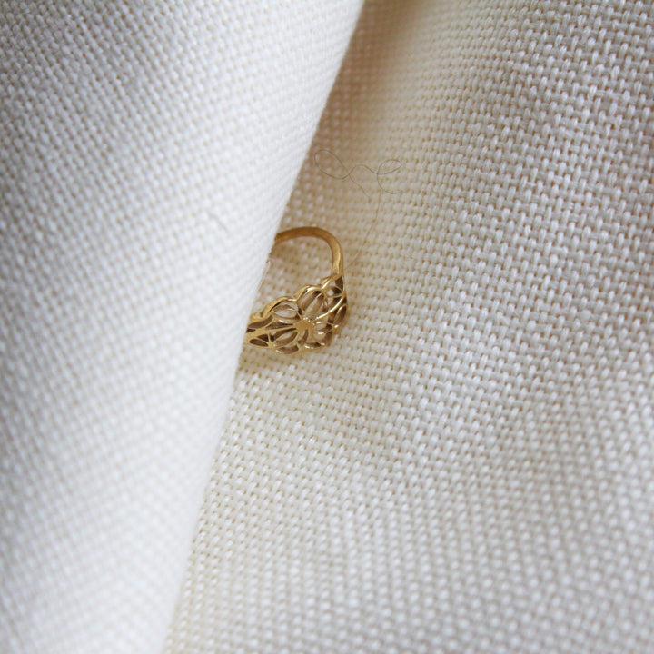 Gold Plated Ring (Flower) - Maral Kunst Jewelry
