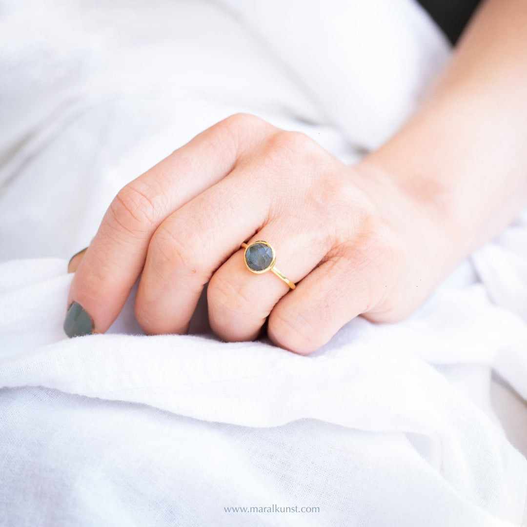 Multi Cabochon Stack Ring in Gold - Maral Kunst Jewelry