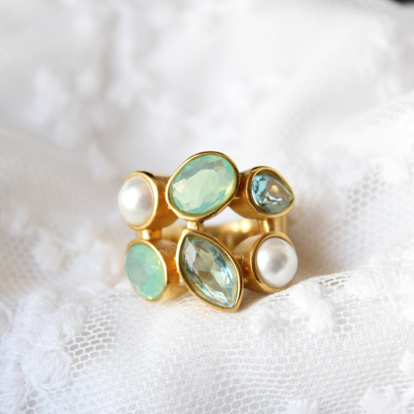 Colorful Pearl Gemstone Ring - Maral Kunst Jewelry