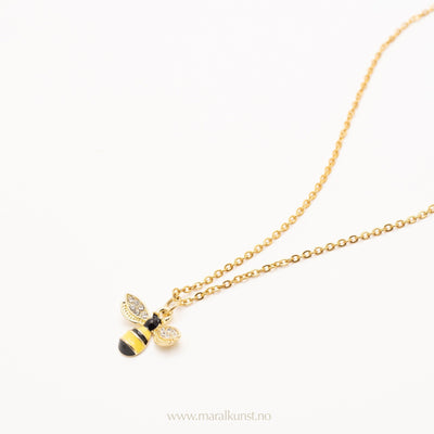 Gold Plated Steel Bee Necklace - Maral Kunst Jewelry