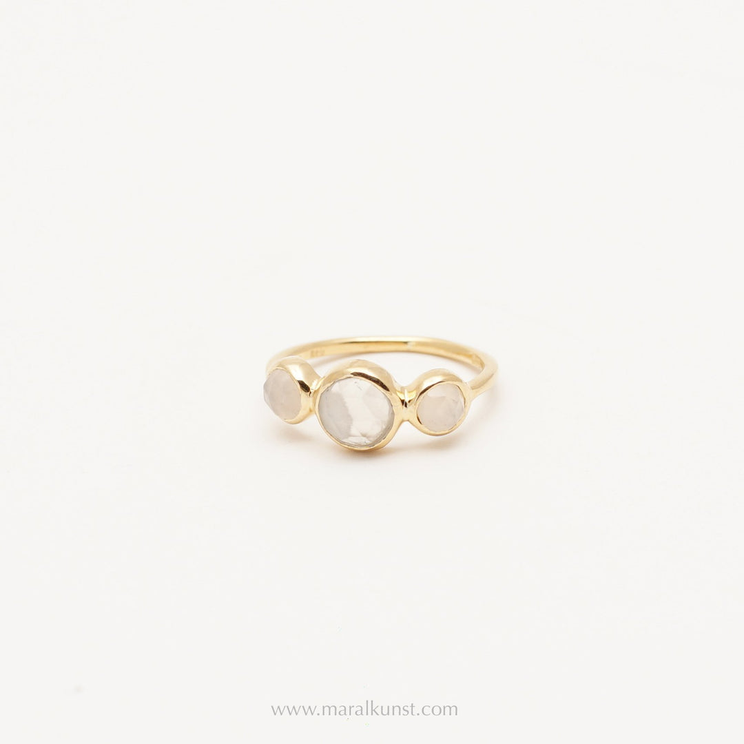 Gray moonstone Gold Ring - Maral Kunst Jewelry