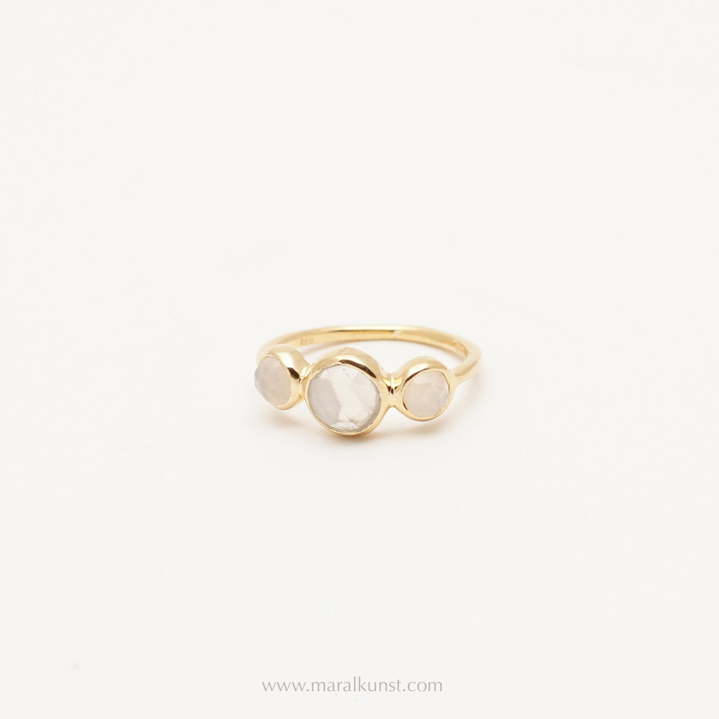 Gray moonstone Gold Ring - Maral Kunst Jewelry