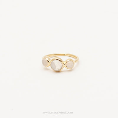 Gray moonstone Gold Ring - Maral Kunst Jewelry
