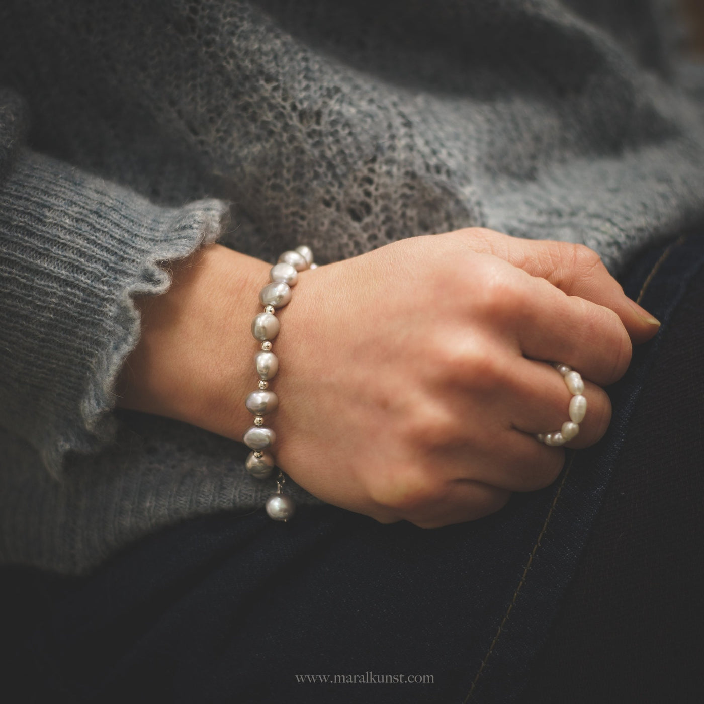 Saltwater Gray Pearl Bracelet - Maral Kunst Jewelry