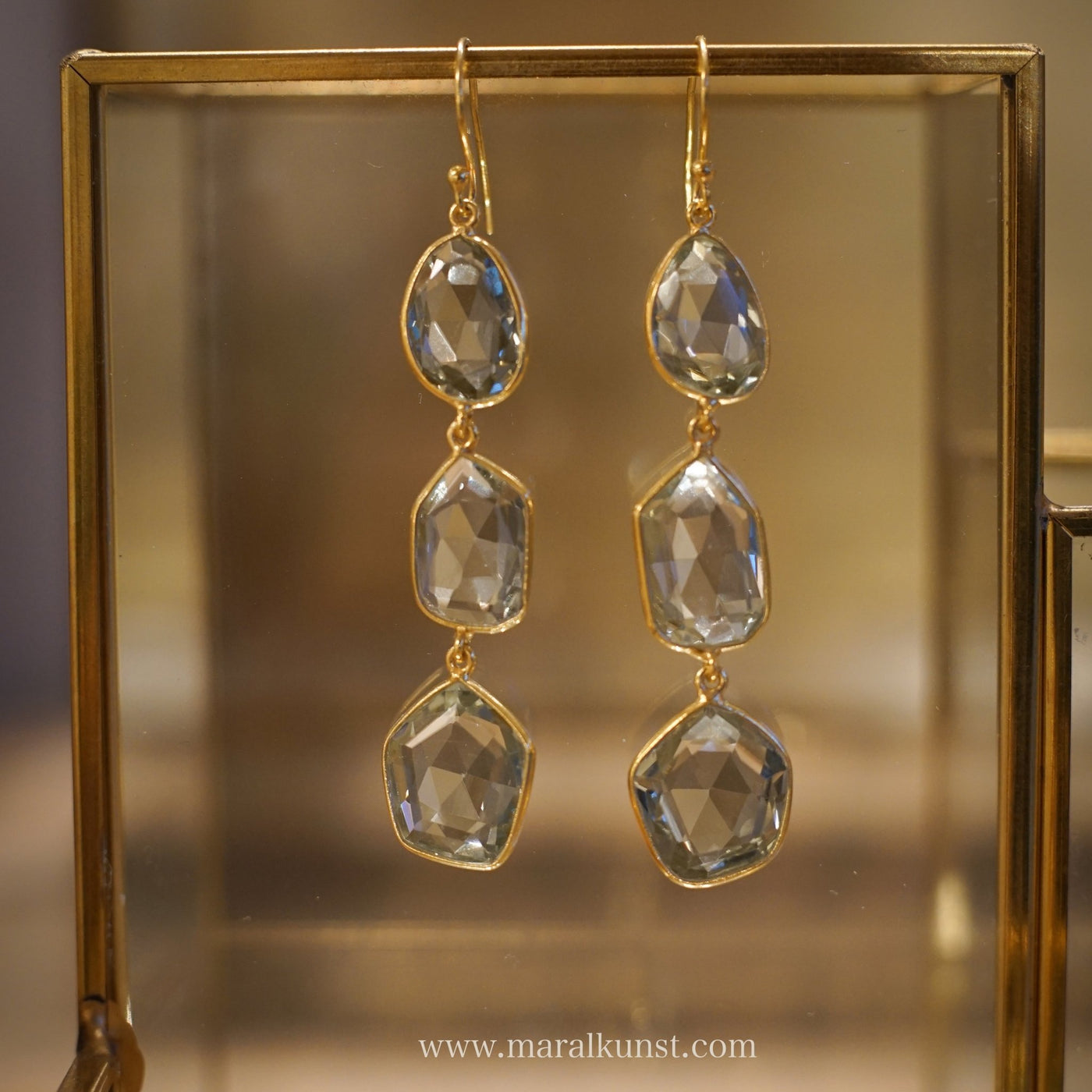 Green Amethyst earrings - Maral Kunst Jewelry