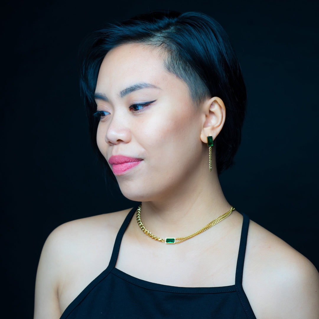 Emerald Chain Necklace - Maral Kunst Jewelry