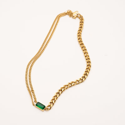 Emerald Chain Necklace - Maral Kunst Jewelry
