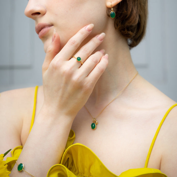 Green Onyx Silver Necklace - Maral Kunst Jewelry