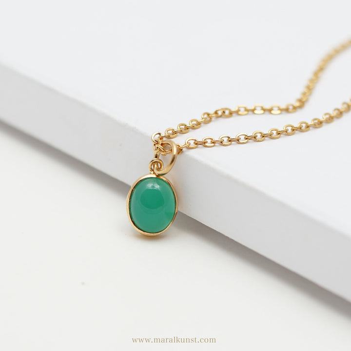 Green Onyx Silver Necklace - Maral Kunst Jewelry