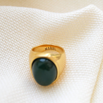 Green Polyester Ring - Maral Kunst Jewelry
