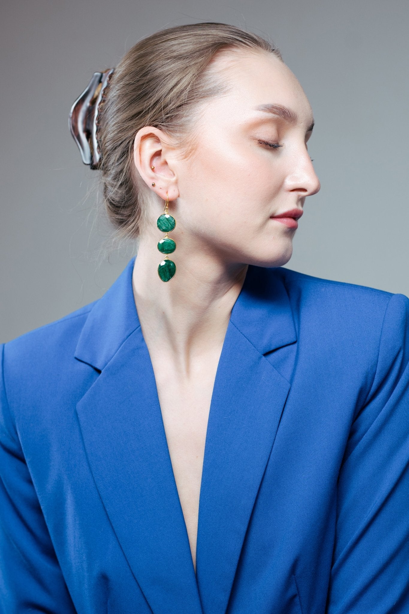 Green Sillimanite Drop Earrings - Maral Kunst Jewelry