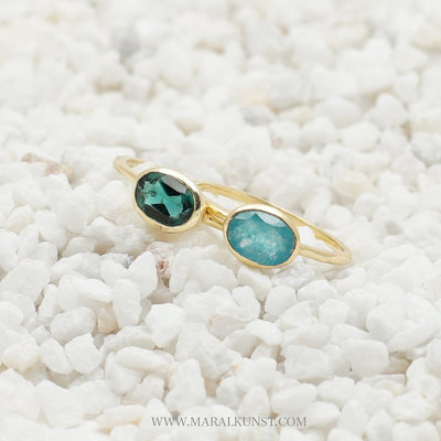 Green Tourmaline Stone Ring - Maral Kunst Jewelry