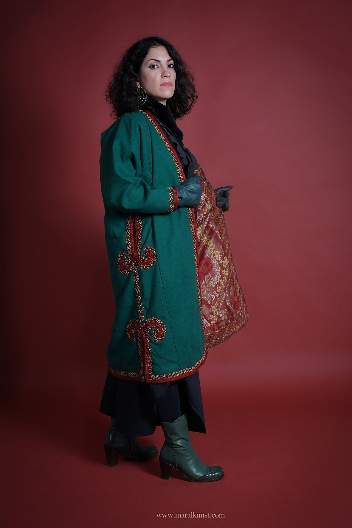 Green wool turkmen custom - Maral Kunst Jewelry
