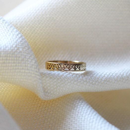 Heart Pattern Plated Ring - Maral Kunst Jewelry