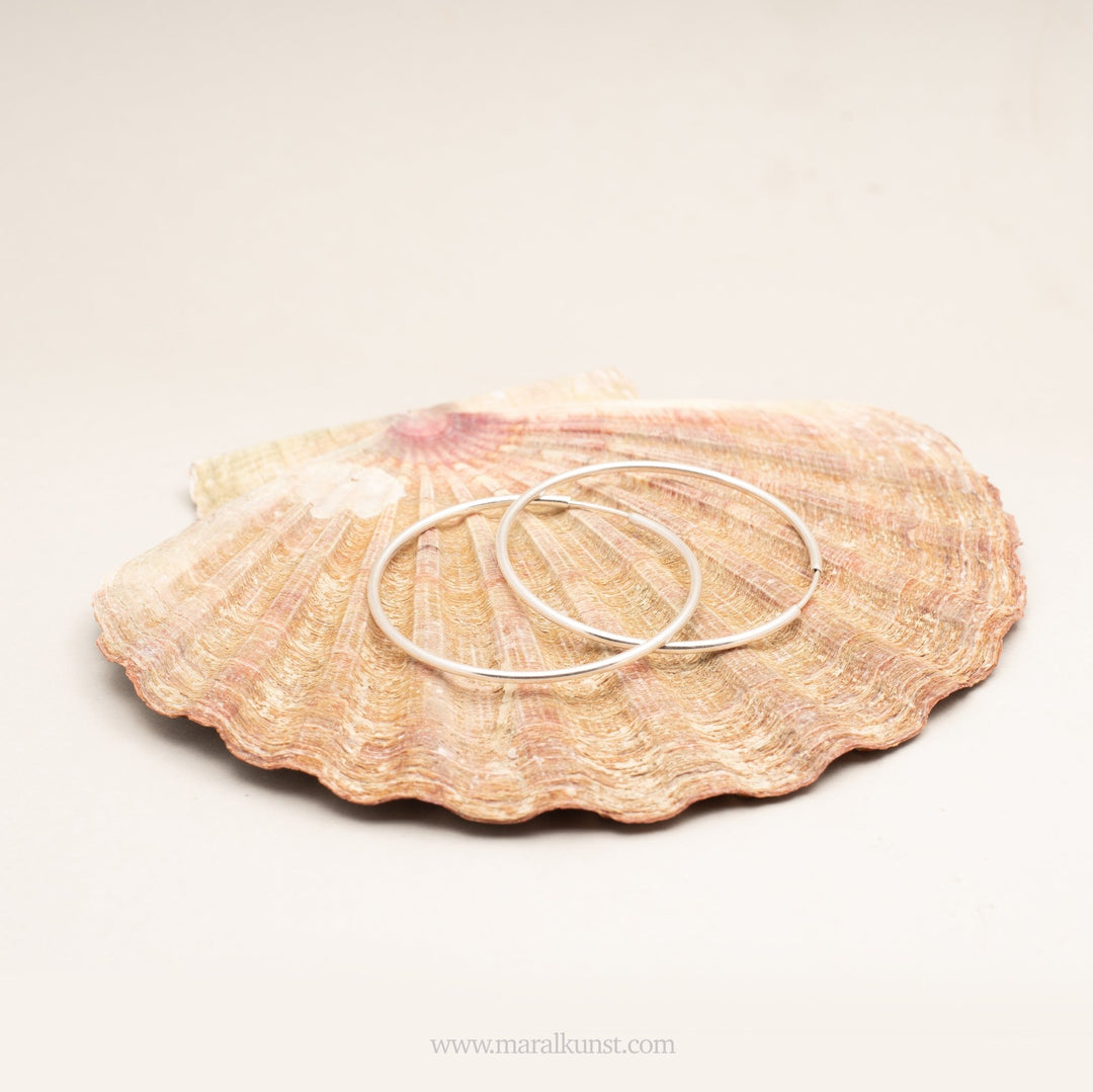 Big Hoop Silver Earrings - Maral Kunst Jewelry