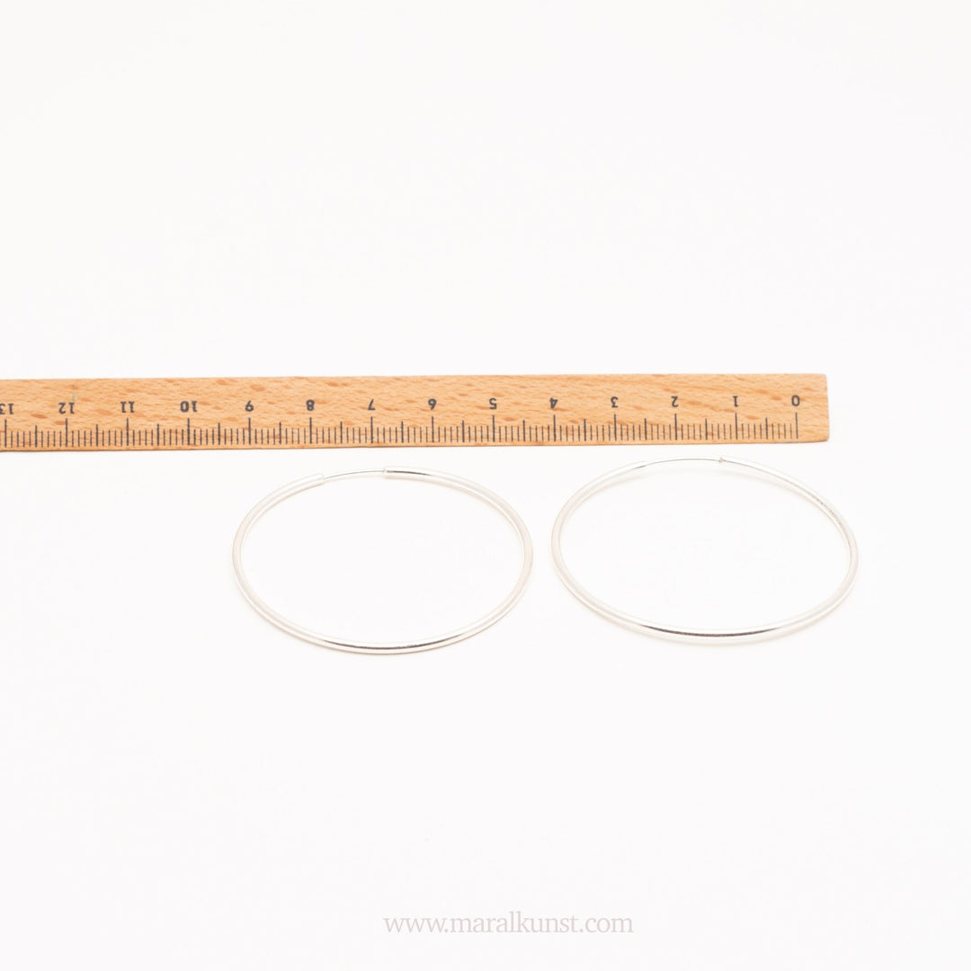 Big Hoop Silver Earrings - Maral Kunst Jewelry