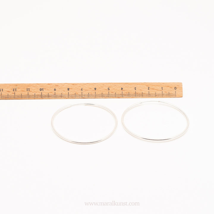 Big Hoop Silver Earrings - Maral Kunst Jewelry