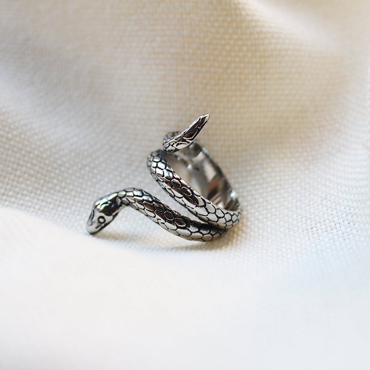 snake Steel Large Ring - Maral Kunst Jewelry