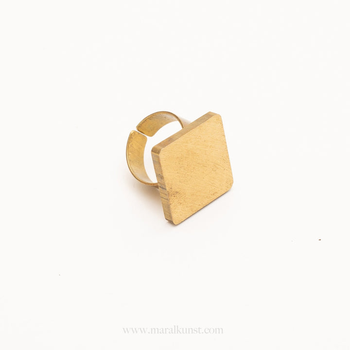 Iranian geometric Brass Ring - Maral Kunst Jewelry