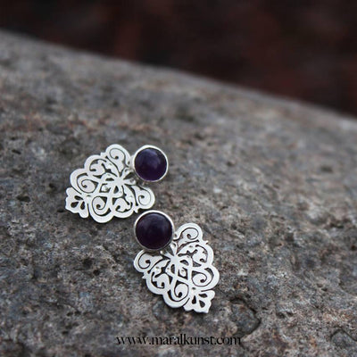 Iranian Motif Leaf Earrings - Maral Kunst Jewelry