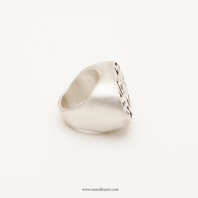 Persian Calligraphy Silver Ring - Maral Kunst Jewelry