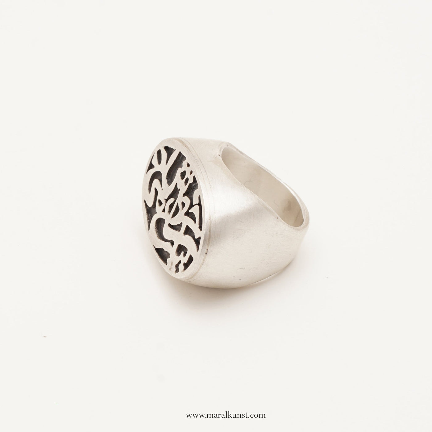 Persian Calligraphy Silver Ring - Maral Kunst Jewelry