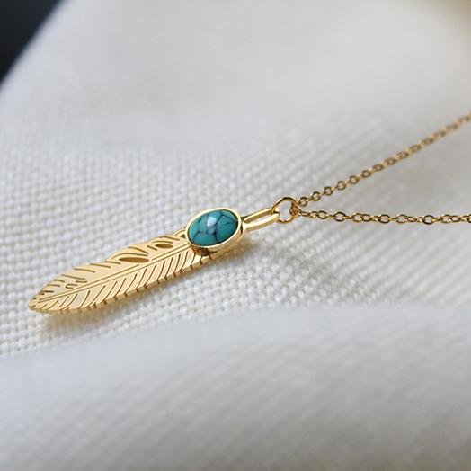 Leaf Gold Plated Necklace - Maral Kunst Jewelry