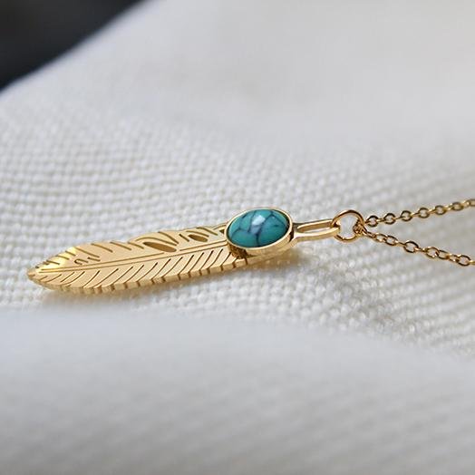 Leaf Gold Plated Necklace - Maral Kunst Jewelry
