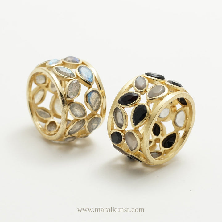 Colorful Leaf Stone Ring - Maral Kunst Jewelry