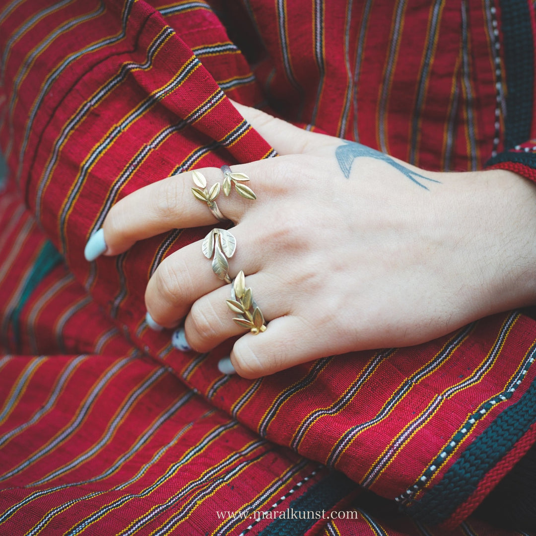 Life Cycle Leaves Silver Ring - Maral Kunst Jewelry