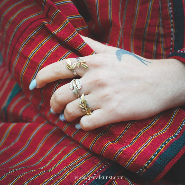 Life Cycle Leaves Silver Ring - Maral Kunst Jewelry