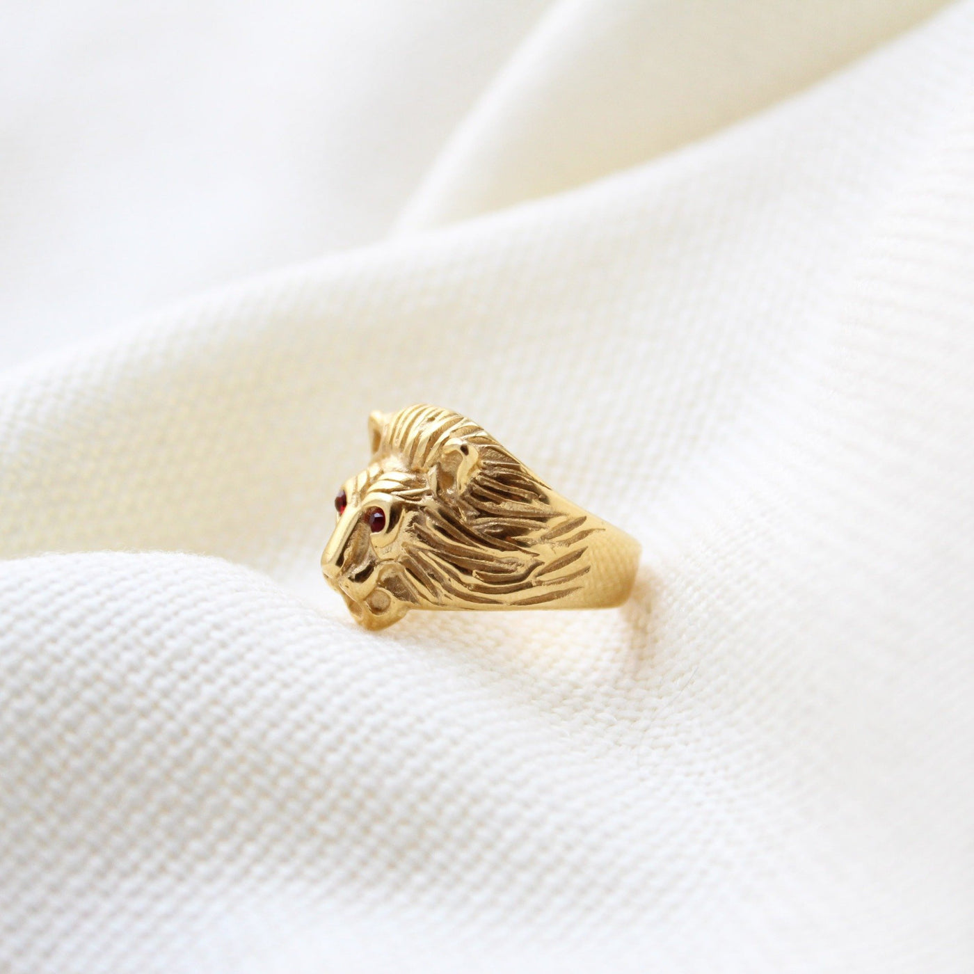 Vintage Gold Lion Head Ring - Maral Kunst Jewelry