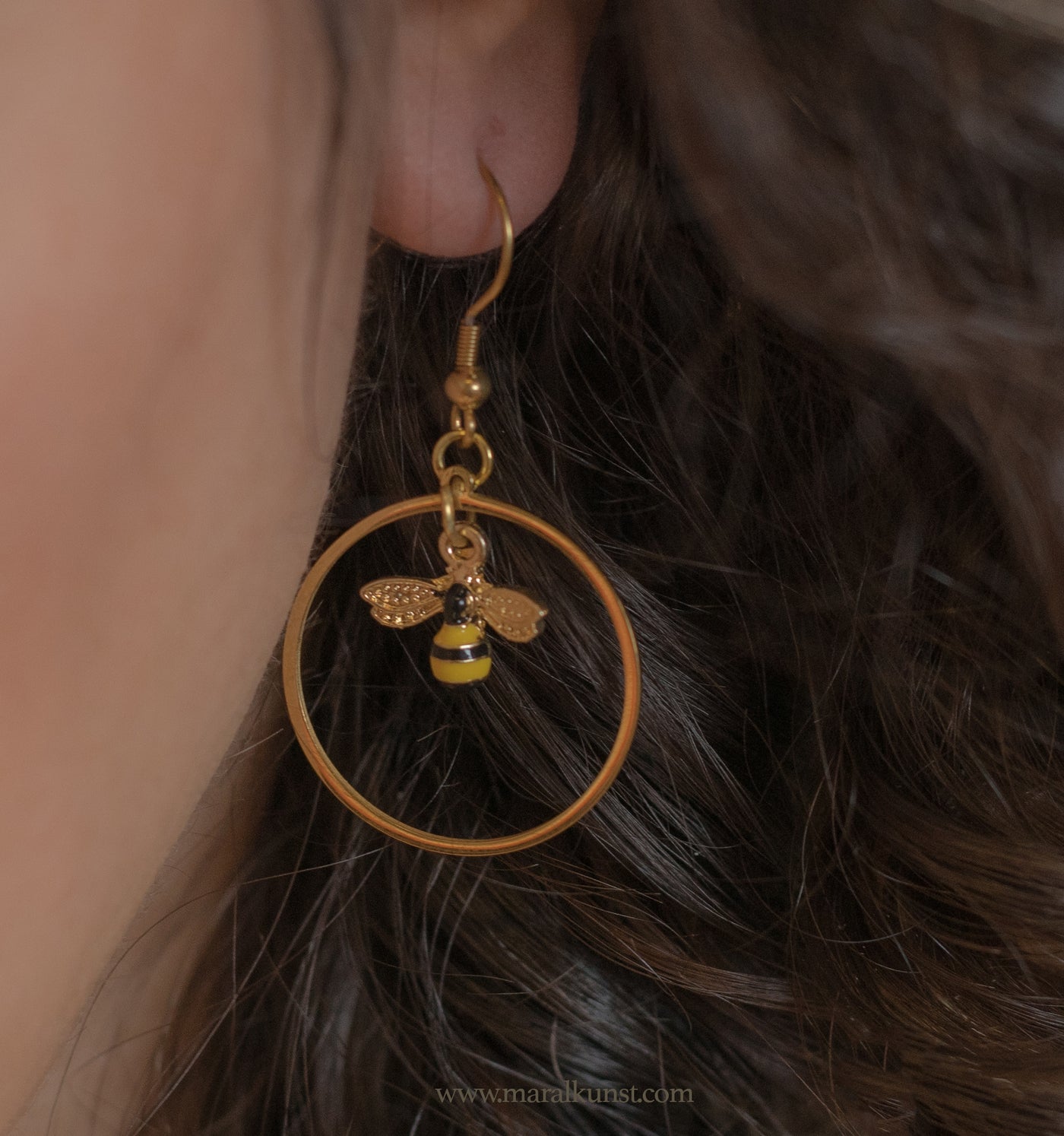 Bee Gold Plated Earrings