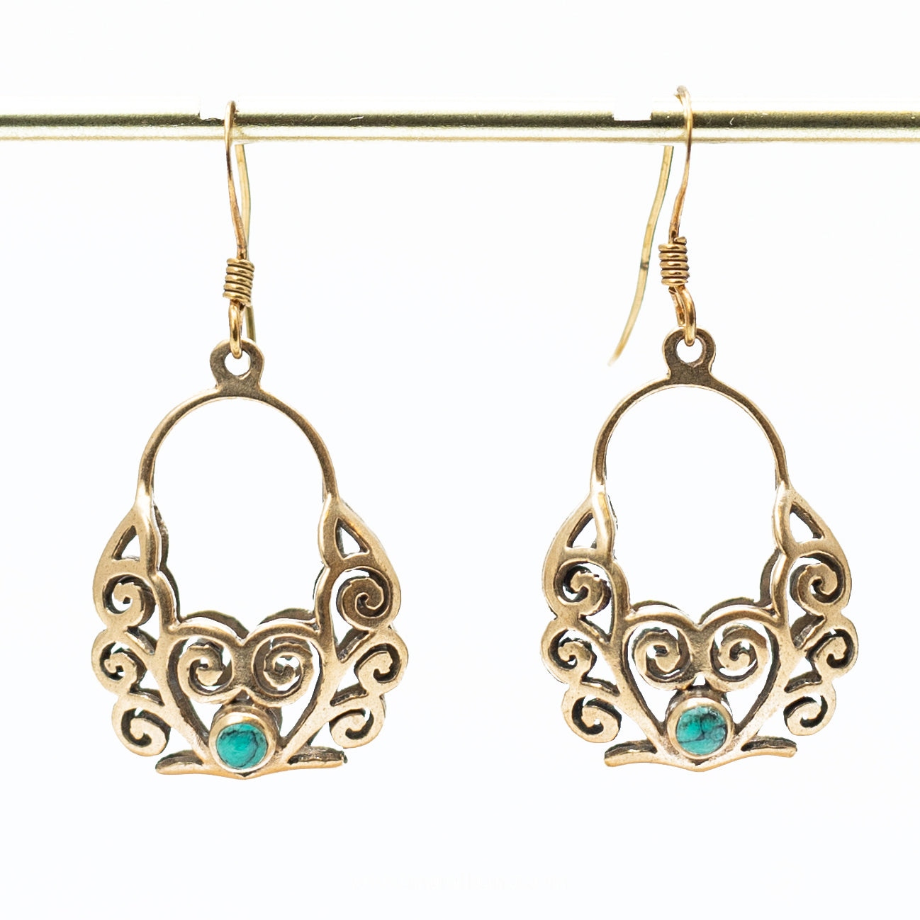 Spanish ( Malaga) Kashkul Turquoise  Bronze earrings