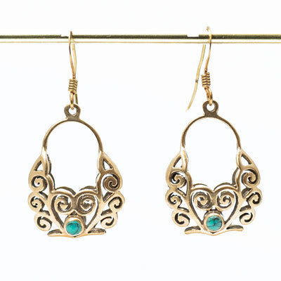 Turquoise  Bronze earrings