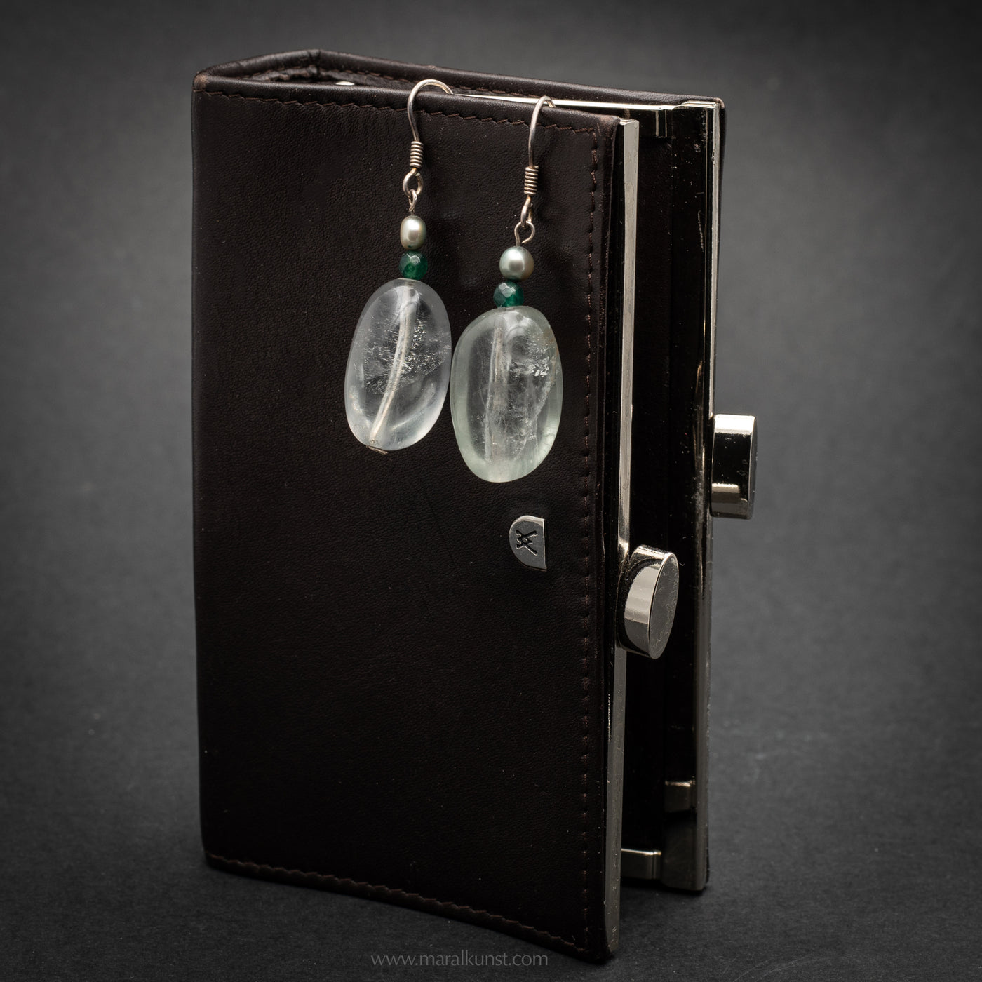 Fluorocit  stone 925 handmade silver earrings