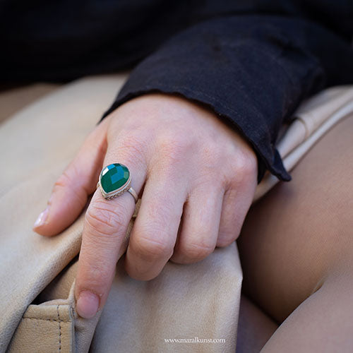 MexicanGreen Onyx 925 silver ring