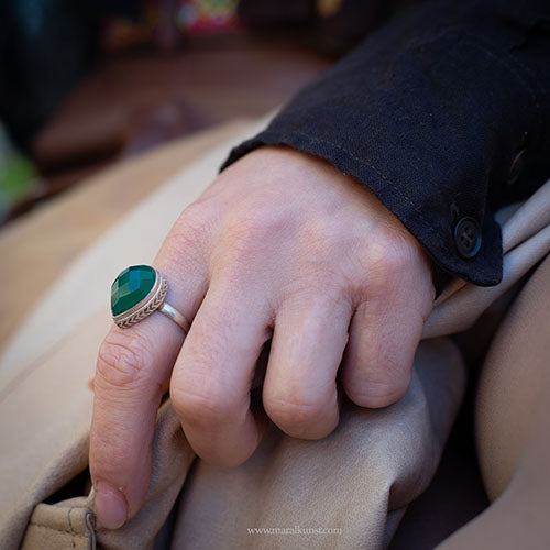 MexicanGreen Onyx 925 silver ring
