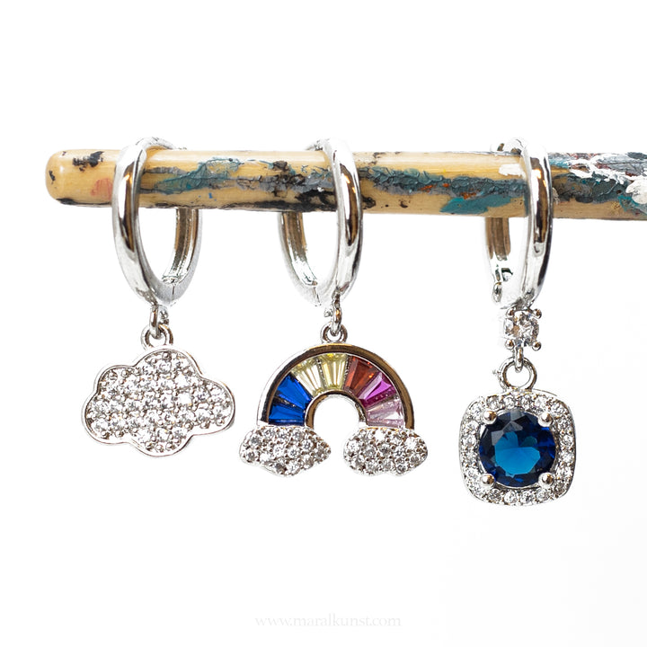 Spanish ( Malaga) blue Cobalt cz   Sapphire earrings
