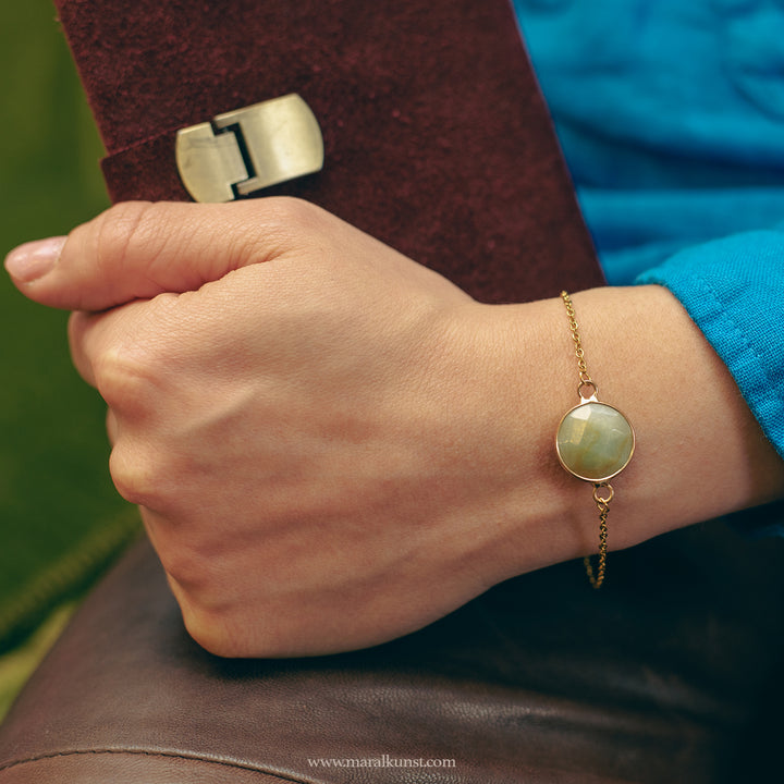 Maral special  Amazonite gemstone minimal handmade bracelet