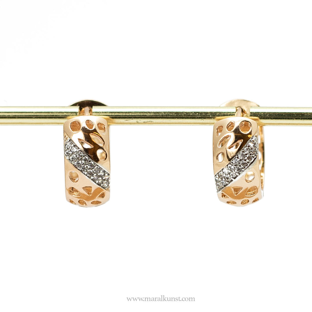 Iranian modern Hoop rosegold Titanium earrings