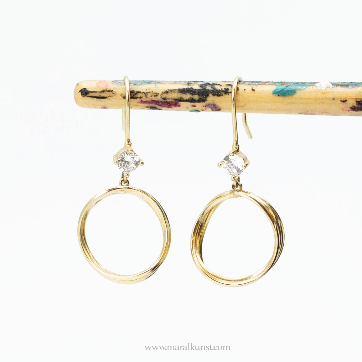 Drop gold plated 925 silver earrings