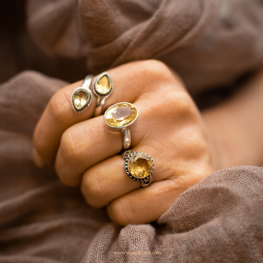 Maral premium Tibetan Citron 925 silver ring