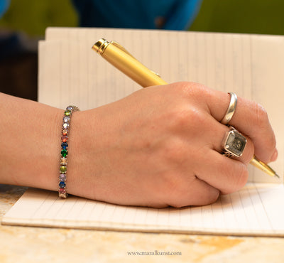 Parisian rainbow tennis crystals bracelet